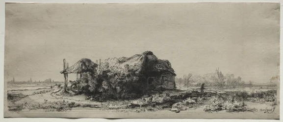 Paesaggio con un Cottage e un Fienile: Oblungo