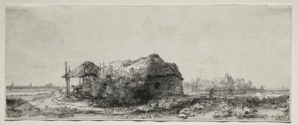 Paesaggio con un cottage e un fienile: Oblong, 1641