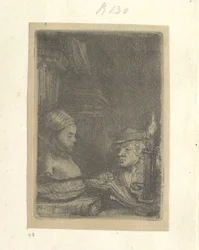 Uomo che disegna un modello in gesso