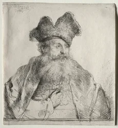 Vecchio con cappello di pelliccia diviso, 1640
