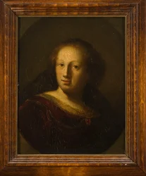 Ritratto di una donna con un ciondolo di rubini