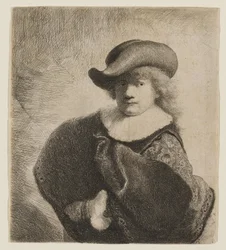 Rembrandt con un morbido cappello inclinato