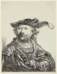Rembrandt con berretto di velluto