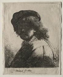 Autoritratto con Cappello e Sciarpa con il Viso Scuro: Busto, 1633