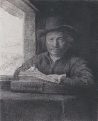 Autoritratto, Incisione alla finestra, 1648