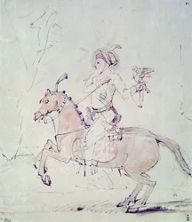 Shah Jehan con falco a cavallo