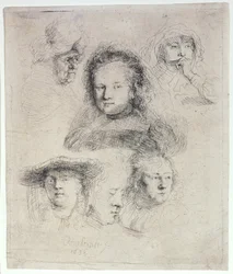 Studi sulla testa di Saskia e altri