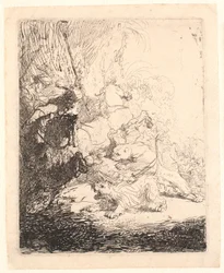 La piccola caccia al leone (con due leoni)