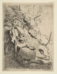 La piccola caccia al leone con un leone, ca. 1629