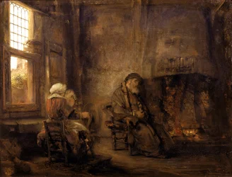 Tobia e Anna in attesa del ritorno del figlio, 1659