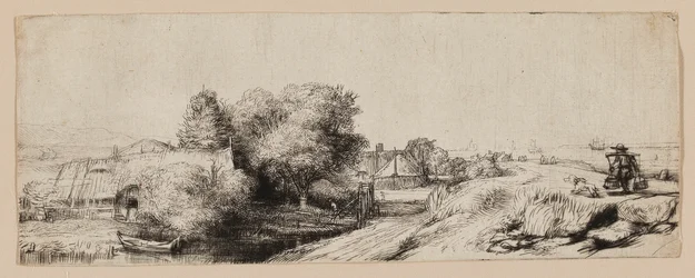 Veduta della Diemerdijk con un lattaio e cottage