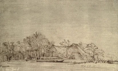 Paesaggio invernale con cottage tra gli alberi, c.1650