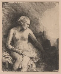 Donna al Bagno con un Cappello Accanto