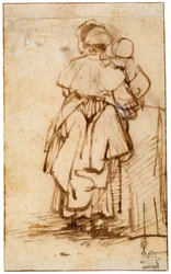 Donna con bambino in grembo, 1640