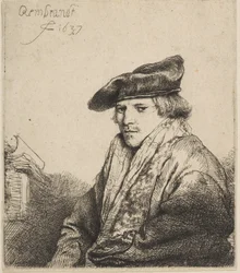 Giovane uomo con un berretto di velluto Ferdinand Bol, 1637