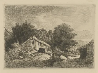 Paesaggio con capanna diroccata