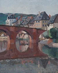 Riflessione del ponte sul Lot a Espalion, Aveyron