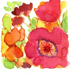 Acquerello floreale dai colori vivaci