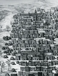 Veduta della città di Timbuktu, Mali, incisione da Viaggi attraverso l