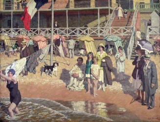 Bagnanti davanti al Grand Hotel, Cabourg, c.1920