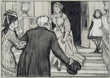 La visita, illustrazione da La Jeune Fille Bien Élevée di René Boylesve