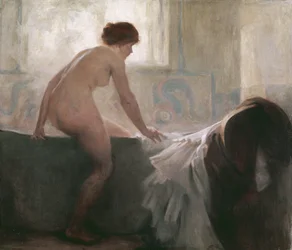Donna che fa il bagno