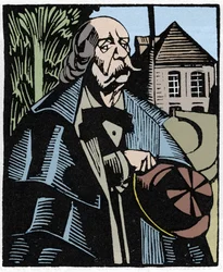 Ritratto di Gustave Flaubert. Incisione su legno di Hermann-Paul per il libro di Louis Bertrand 