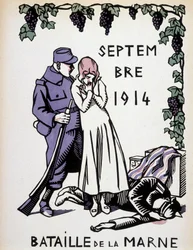 Settembre 1914: Battaglia della Marna - disegno di Herman Paul, in "Calendario della Guerra" ed. 1916