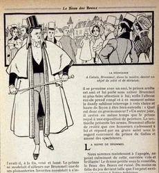Rappresentazione di George Bryan Brummel (1778 - 1840), il re dei dandy, in esilio a Calais. Illustrazione di René Vincent. XIX secolo.