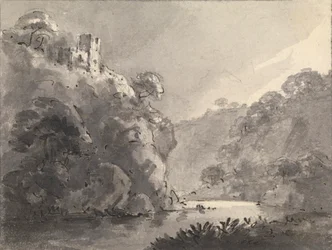 Paesaggio con Castello su una Collina a Sinistra