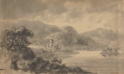 Paesaggio con Fiume, Castello e Montagne