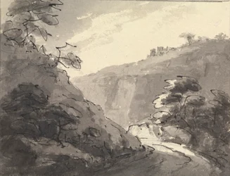 Paesaggio con strada in primo piano