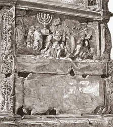 Bassorilievo del pannello sud "Il bottino di guerra", che mostra la processione trionfale, sull