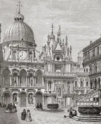 Cortile del Palazzo Ducale, Venezia, Italia, fine XIX secolo. Da Immagini Italiane di Rev. Samuel Manning, pubblicato c.1890
