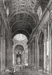 Interno della Basilica di San Pietro, Città del Vaticano, Roma, Italia, alla fine del XIX secolo. Da Italian Pictures di Rev. Samuel Manning, pubblicato c.1890
