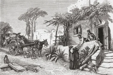 Frati mendicanti vicino a Napoli, Italia alla fine del 19° secolo. Da Immagini Italiane di Rev. Samuel Manning, pubblicato c.1890