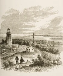 Sandy Hook New Jersey, visto dal faro negli anni 1870, c.1880