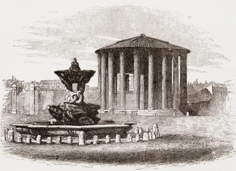 Tempio di Vesta, Foro Romano, Roma, Italia, alla fine del XIX secolo. Da Immagini Italiane di Rev. Samuel Manning, pubblicato c.1890.
