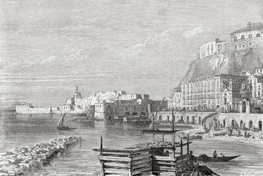 Il Molo di Santa Lucia, Napoli, Italia, alla fine del XIX secolo. Da Immagini Italiane di Rev. Samuel Manning, pubblicato c.1890