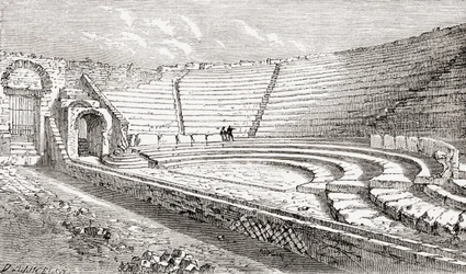 Il piccolo teatro, Pompei, Napoli, Italia Da Immagini Italiane di Rev. Samuel Manning, pubblicato c.1890