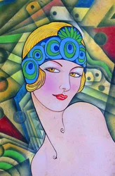 Ritratto di una flapper in stile Art Déco