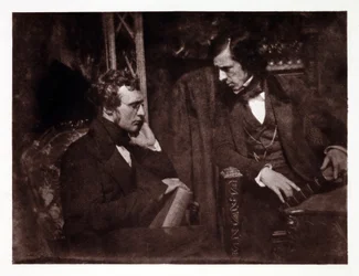 Due uomini in conversazione: dottor Samuel Brown (1817-1856) e il reverendo George Gilfillan (1813-1878), fotografia verso il 1840