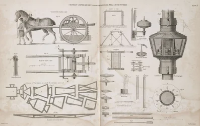 Oggetti usati durante la costruzione del faro di Bell Rock, c. 1810