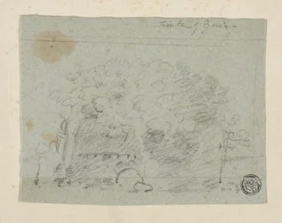 Schizzo di alberi vicino al ponte