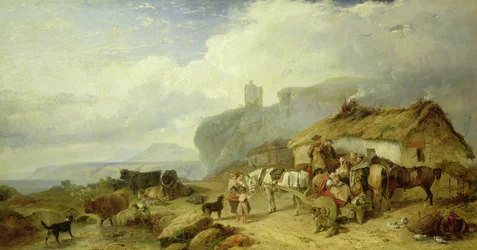 Sosta del Mandriano, Isola di Mull in lontananza, 1845
