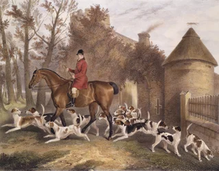 W. Sebright, Cacciatore dei Milton Hounds, inciso da J.W. Giles, 1839