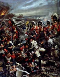 La carica degli scozzesi a Waterloo - dipinto di Caton Woodville