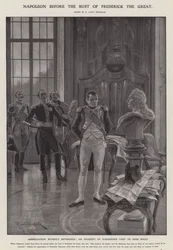 Napoleone davanti al busto di Federico il Grande (litografia)