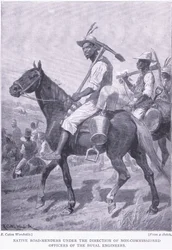 Manutentori stradali nativi, da Dopo Pretoria: La guerra di guerriglia pubblicata da Harmsworth Bros Limited, 1901
