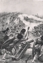 Gli Highlander che girano i cannoni francesi catturati sui battaglioni di Brenniers, illustrazione da 